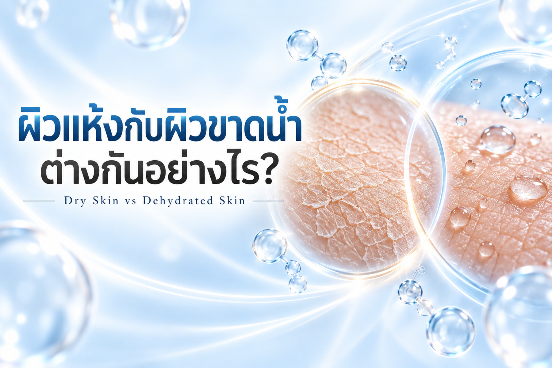 ปกบทความ ผิวแห้งกับผิวขาดน้ำต่างกันอย่างไร